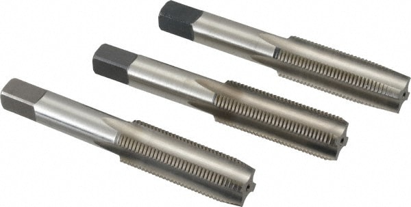 Cleveland C54790 Tap Set: 5/8-18 UNF, 4 Flute, Bottoming Plug & Taper, High Speed Steel, Bright Finish Image