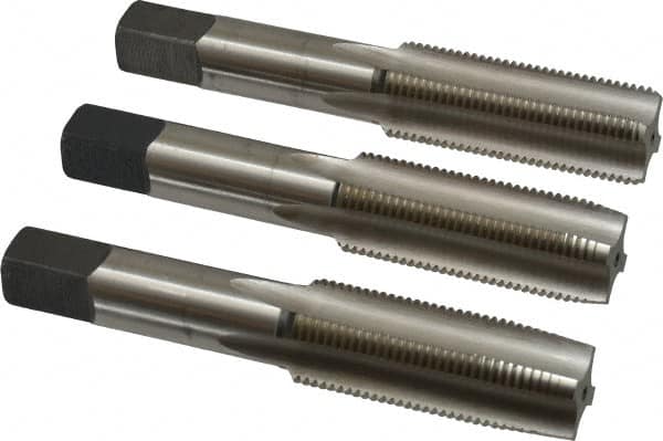 Cleveland C54849 Tap Set: 3/4-16 UNF, 4 Flute, Bottoming Plug & Taper, High Speed Steel, Bright Finish 