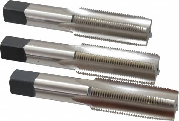Cleveland C54936 Tap Set: 1-14 UNS, 4 Flute, Bottoming Plug & Taper, High Speed Steel, Bright Finish 