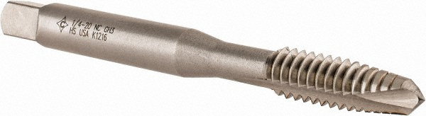 Photos - Tap / Die Cleveland Spiral Point Tap: 1/4-20 UNC, 2 Flutes, Plug Chamfer, 2B Class of Fit, HSS, Bright/Uncoated Coated - 5/8" Thread L 