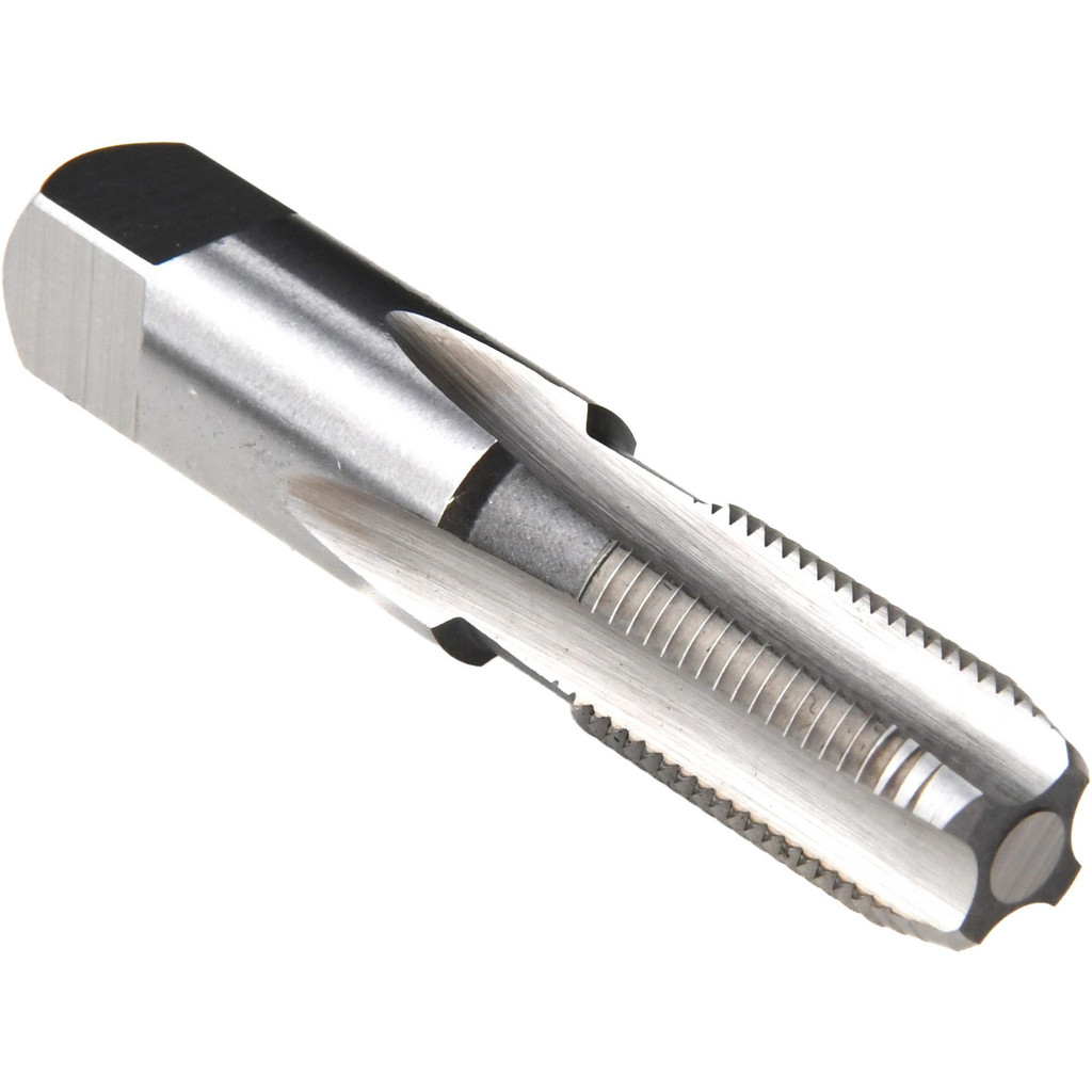 Cleveland Standard Pipe Tap: 1/8-27, NPS, 4 to 5 Chamfer, 4 Flute, High Speed Steel, Bright/Uncoated Finish - 3/4" Thread Length, 2-1/8" OAL