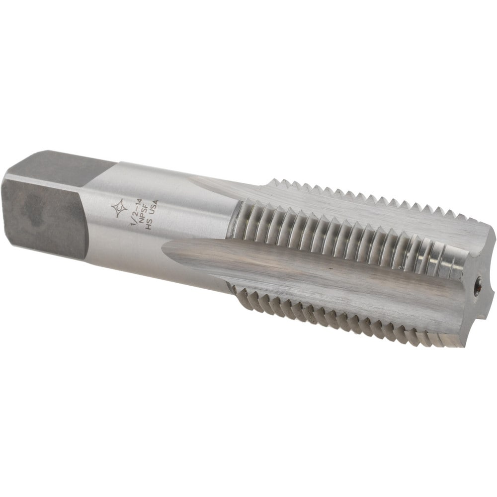 Standard Pipe Tap: 1/2-14, NPSF, 4 Flutes, High Speed Steel, Bright/Uncoated