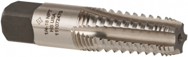 Cleveland C64099 1/4-18 NPT, 4 Flutes, Bright Finish, High Speed Steel, Interrupted Thread Pipe Tap Image