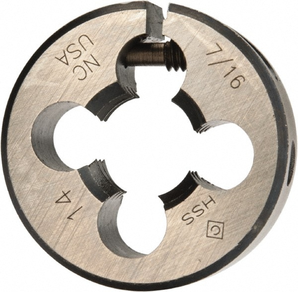 Cle-Line C65828 Round Die: 7/16-14, 3/8" OD, High Speed Steel 