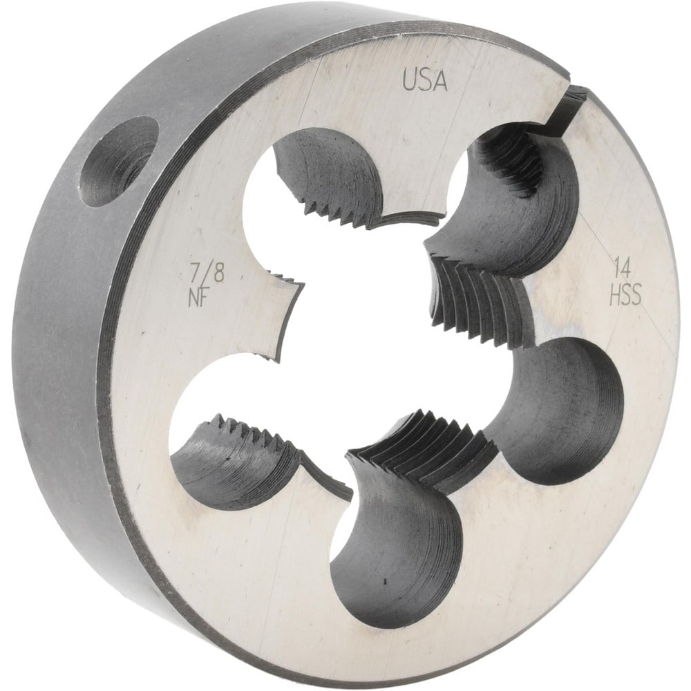 Round Die: 7/8-14, 2" OD, High Speed Steel