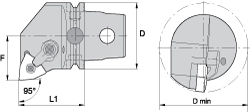 Modular Turning & Profiling Head: Size KM63, 60 mm Head Length, Internal, Right Hand