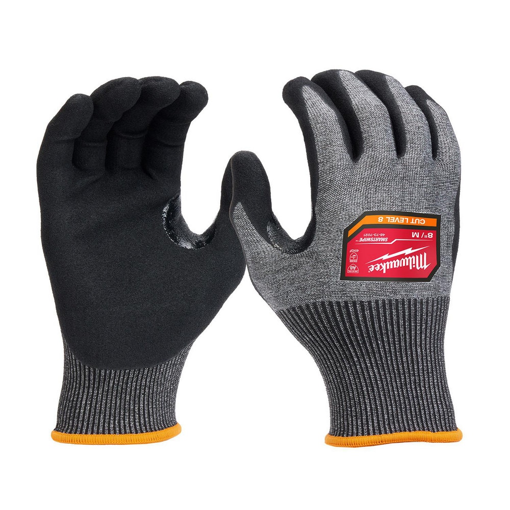 Milwaukee Tool 48-73-7021 Puncture-Resistant Gloves:  Size  Medium,  ANSI Cut  A8,  ANSI Puncture  0,  Nitrile & Polyurethane,  High Performance Polyethylene Image