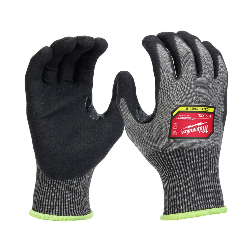 Milwaukee Tool 48-73-7034 Puncture-Resistant Gloves:  Size  X-Large/2X-Large,  ANSI Cut  A9,  ANSI Puncture  0,  Nitrile & Polyurethane,  High Performance Polyethylene Image