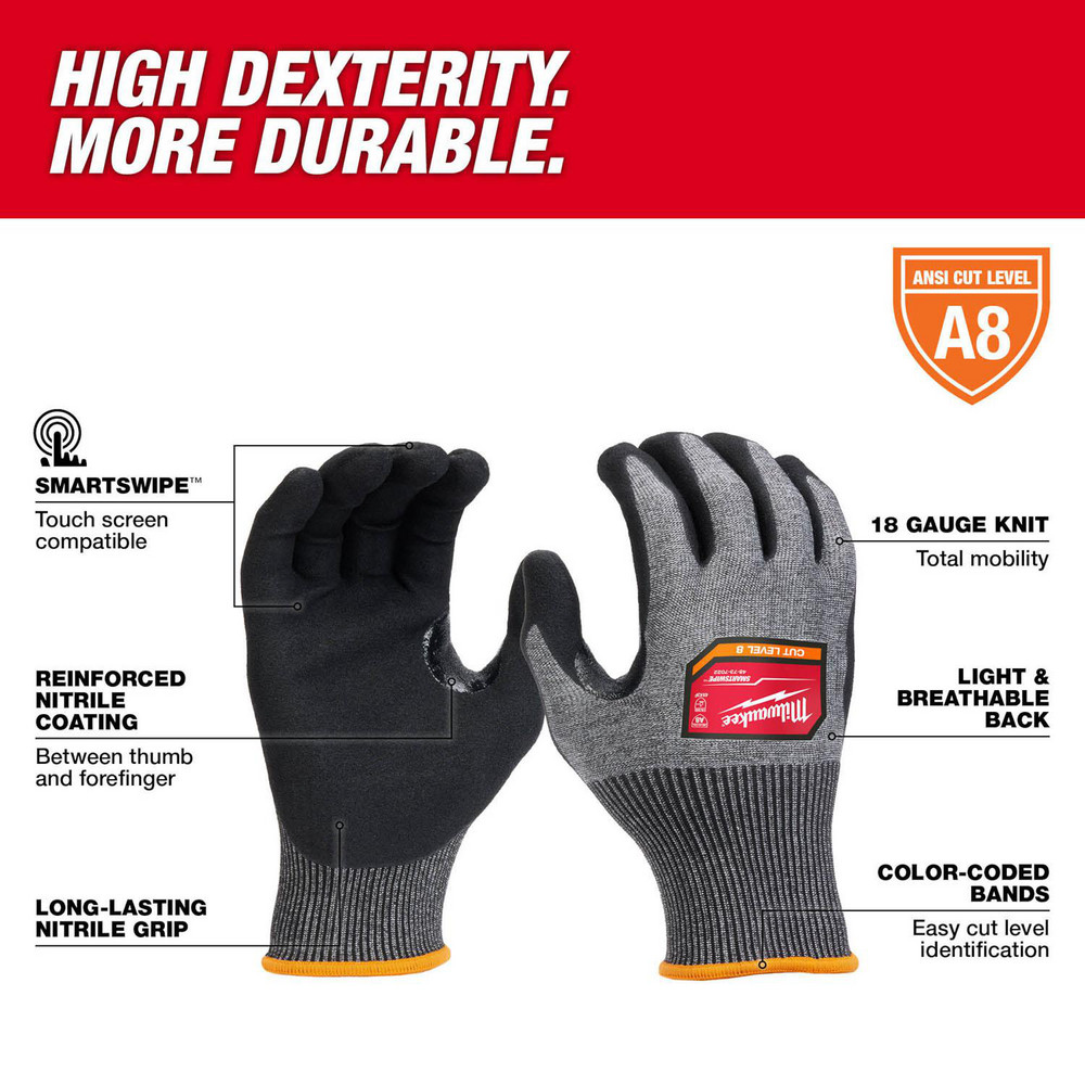 Milwaukee Tool CutResistant Gloves Milwaukee 4873, Size Large