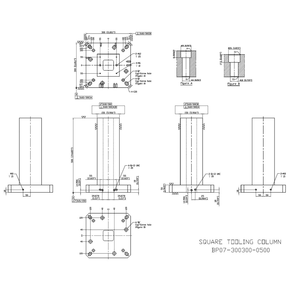 Square Column Size Chart TombstoneCity - Fixture Columns; Column Shape: Square; Square Size: 300 ...