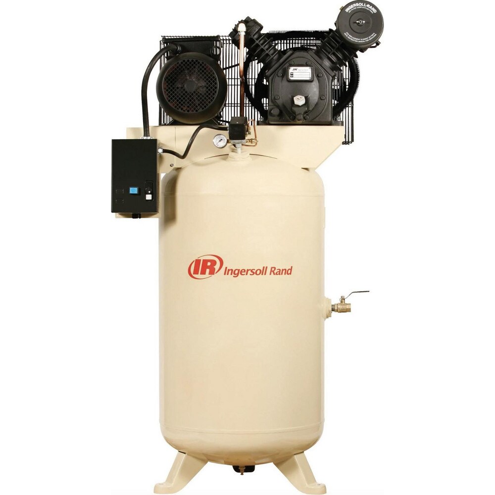 Stationary Electric Air Compressors; Compressor Style: Simplex ; Input Voltage: 200 ; Frequency: 200 ; Phase: 3 ; Tank Style: Vertical ; Tank Size: 80.00