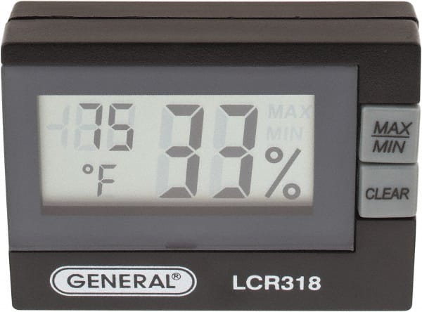 General LCR318 14 to 140°F, 10 to 99% Humidity Range, Thermo-Hygrometer 