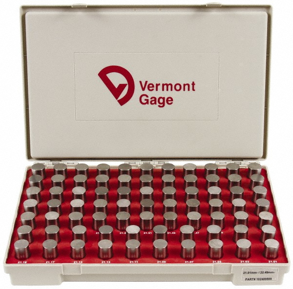 thumbnail image 2 of Vermont Gage Pin Set #101300400 – .0615" To .2505" Range, Class ZZ, Made In USA 2 of 6