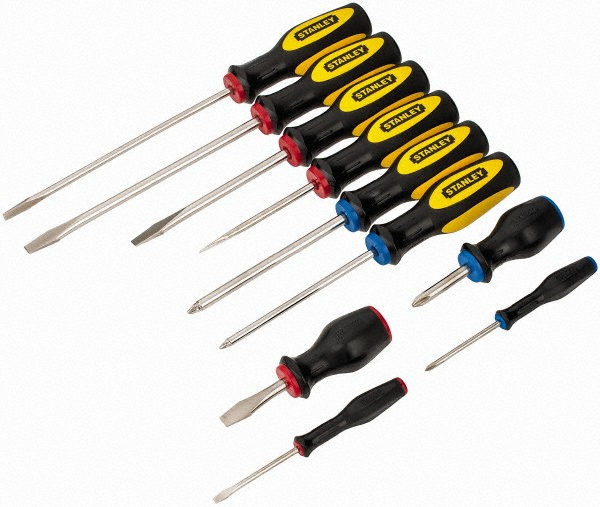 Stanley 10 Piece Slotted, Phillips, & Stubby Screwdriver Set