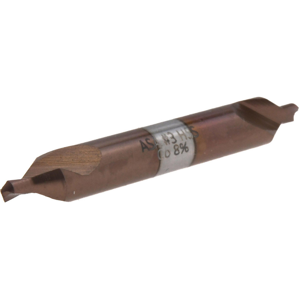 Combo Drill & Countersink: #3, 1/4" Body Dia, 118°, Cobalt