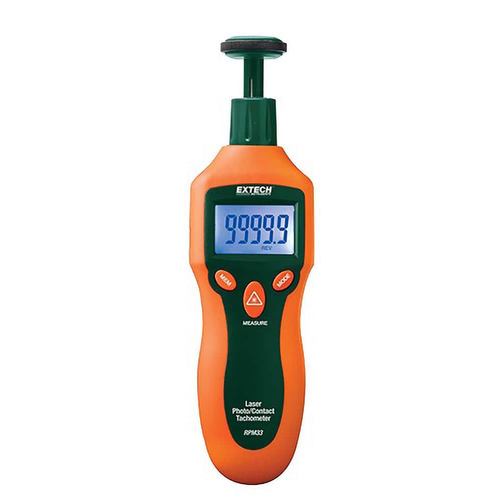 Accurate up to 0.05%, Contact and Noncontact Tachometer