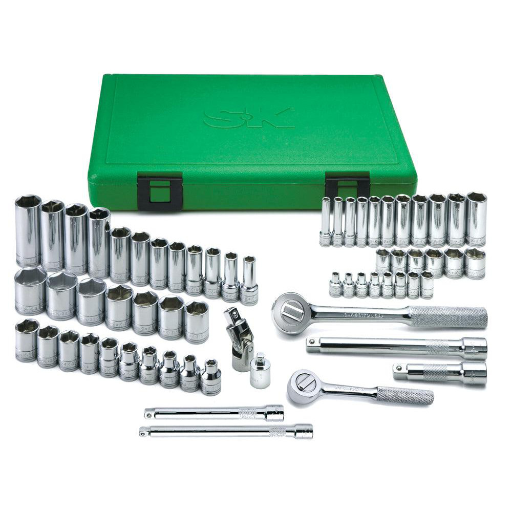 SK Deep Standard Socket Set 62 Pc, 1/4";3/8" Drive, 5.50 to 13.00