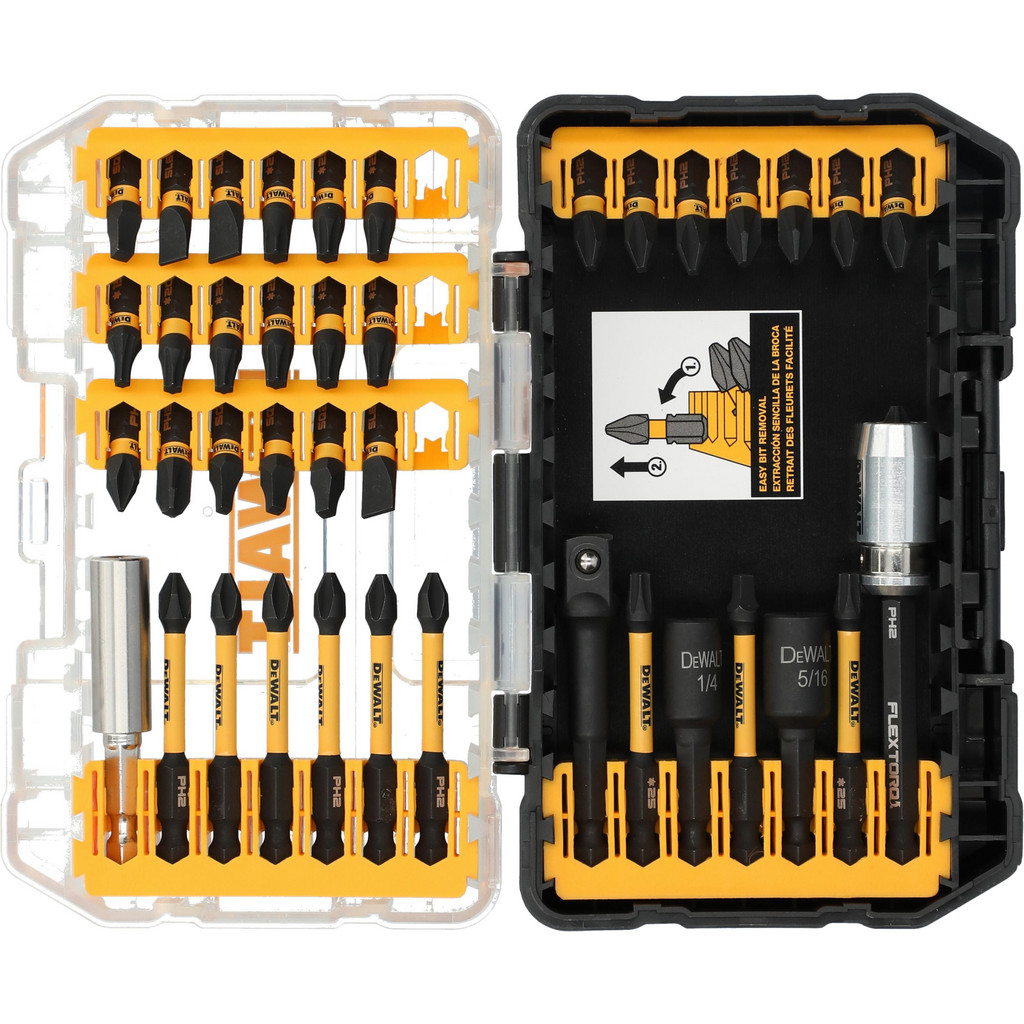DeWALT Power Screwdriver Bit Set Hex: 40 Pc, 1/4 in" Drive | 5-Pack | Part #DWA2T40IRSET
