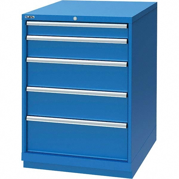 LISTA - 5 Drawer, 60 Compartment Bright Blue Steel Modular Storage ...