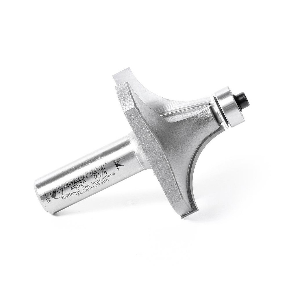 Amana Tool 2" Diam, 1" LOC, 2 Flute CarbideTipped Edge Profile RoundOver Router Bit MSC Direct