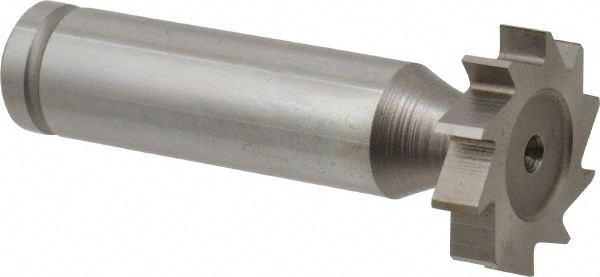 Woodruff Keyseat Cutter: 0.875" Cut Dia, 0.1875" Cut Width, 1/2" Shank Dia, Straight Tooth