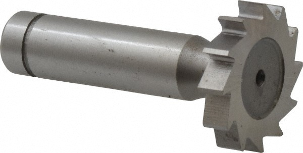 Woodruff Keyseat Cutter: 1.125" Cut Dia, 0.2188" Cut Width, 1/2" Shank Dia, Straight Tooth