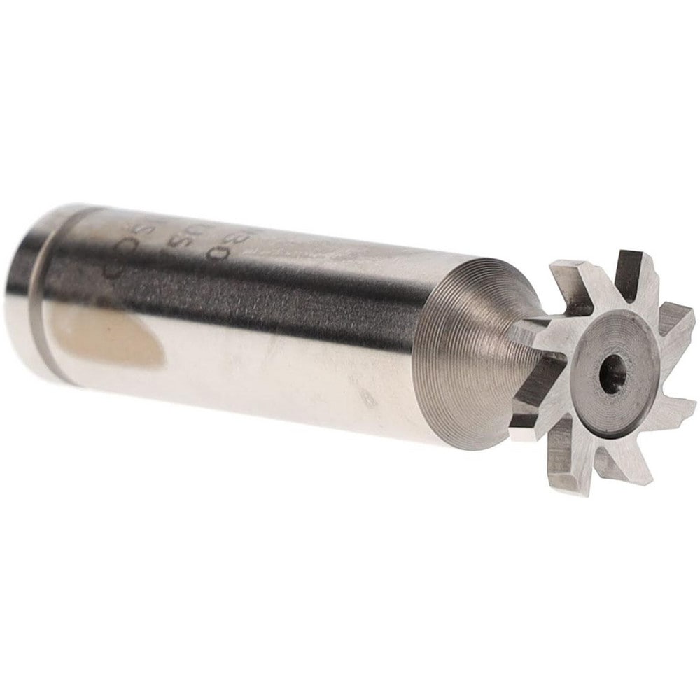 Woodruff Keyseat Cutter: 0.625" Cut Dia, 0.0938" Cut Width, 1/2" Shank Dia, Staggered Tooth