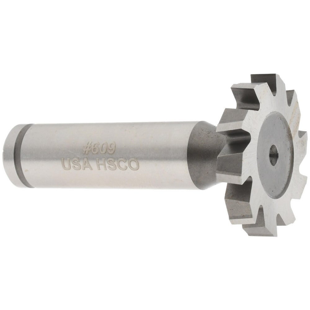 Woodruff Keyseat Cutter: 1.125" Cut Dia, 0.1875" Cut Width, 1/2" Shank Dia, Staggered Tooth