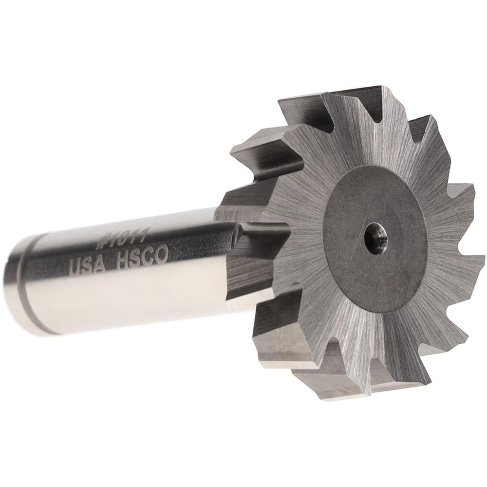 Woodruff Keyseat Cutter: 1.375" Cut Dia, 0.3125" Cut Width, 1/2" Shank Dia, Staggered Tooth