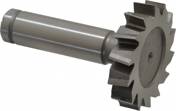 Woodruff Keyseat Cutter: 1.5" Cut Dia, 0.3125" Cut Width, 1/2" Shank Dia, Staggered Tooth