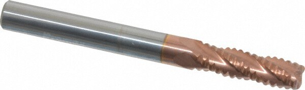 Corner Radius End Mill: 1/4" Dia, 3/4" LOC, 0.04 to 0.05" Radius, 4 Flutes, Solid Carbide