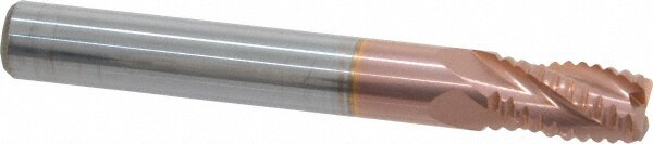 Corner Radius End Mill: 5/16" Dia, 1/2" LOC, 0.04 to 0.05" Radius, 4 Flutes, Solid Carbide