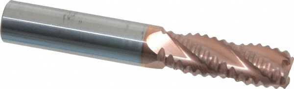Corner Radius End Mill: 3/8" Dia, 7/8" LOC, 0.055 to 0.065" Radius, 4 Flutes, Solid Carbide