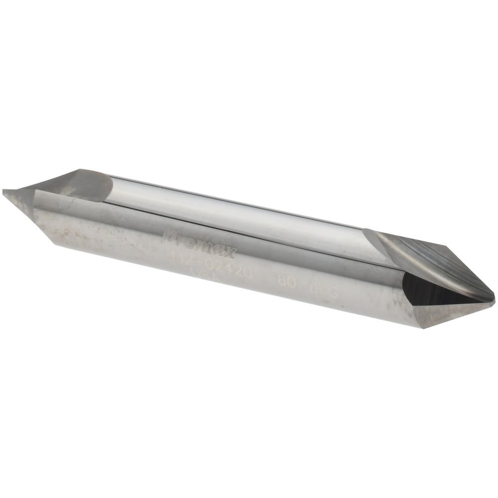 Chamfer Mill: 3/8" Dia, 2 Flutes, Solid Carbide