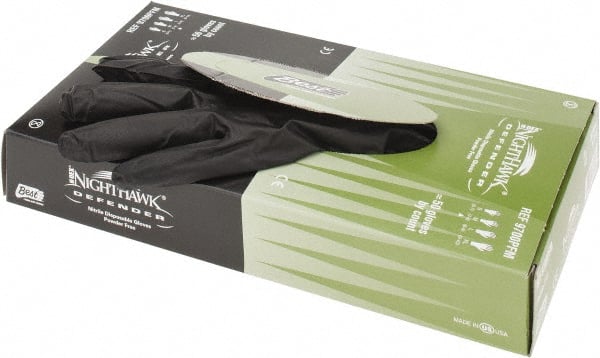 Showa 9700PFM Disposable Gloves: Size Medium, 6 mil, Nitrile-Coated, Nitrile 