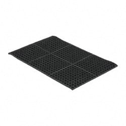 PRO-SAFE 3917109202X3 Anti-Fatigue Mat: 36" Length, 24" Wide, 7/8" Thick, CFR Rubber, Straight Edge, Heavy-Duty 