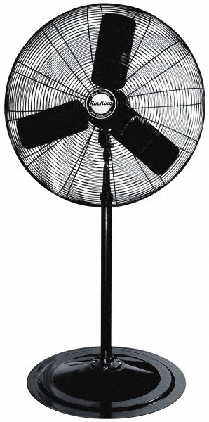 24" Blade, 1/4 hp, 5,130 Max CFM, Single Phase Oscillating Pedestal Fan - 2.03/1.81/1.63 Amps, 120 Volts, 3 Speed