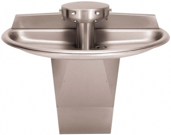 Bradley S93-632 Semi-Circular, Foot-Controlled, External Drain, 54" Diam, 4 Person Capacity, Stainless Steel, Wash Fountain Image