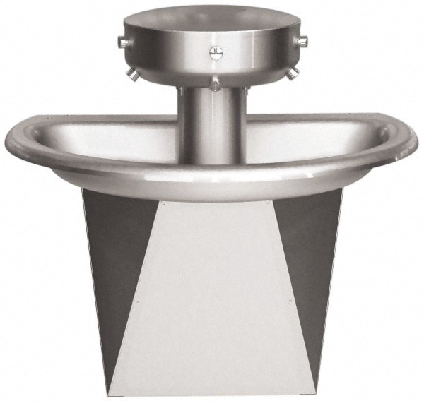 Bradley S93-629 Semi-Circular, Infrared Sensor, External Drain, 36" Diam, 3 Person Capacity, Stainless Steel, Wash Fountain 