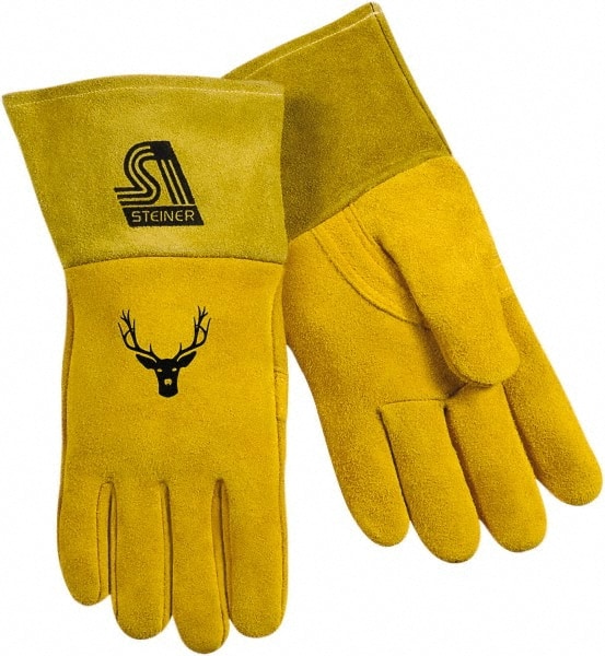 Welding Gloves: Size Medium, Deerskin Leather, MIG Welding Application