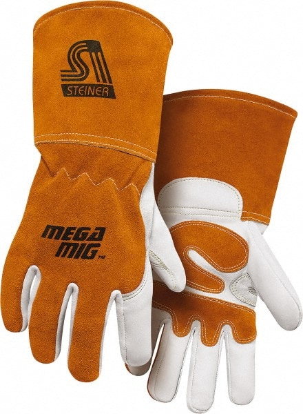 Welding Gloves: Size X-Large, Goatskin Leather, MIG Welding Application