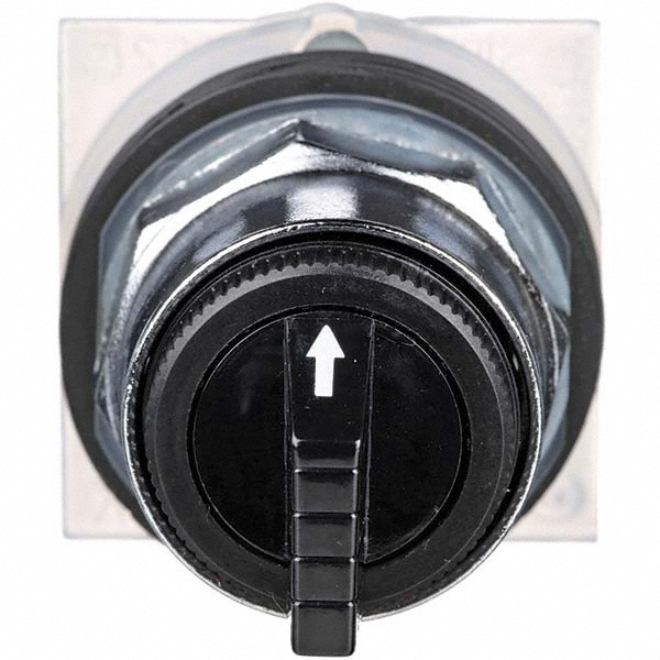 Schneider Electric 9001KS52B Selector Switch Only: 3 Positions, Momentary (MO), 600V, Black Knob & Push Button Image