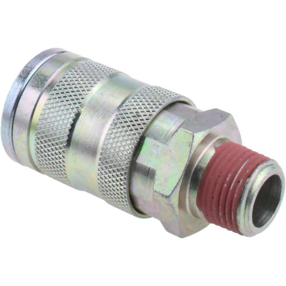 Pneumatic Hose Coupling: 3/8" Thread, 3/8" Body Dia, Industrial Interchange