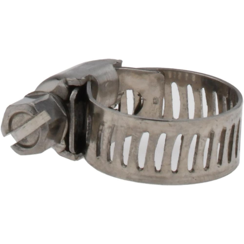 Worm Gear Clamp: SAE 4, 1/4 to 5/8" Dia, Stainless Steel Band