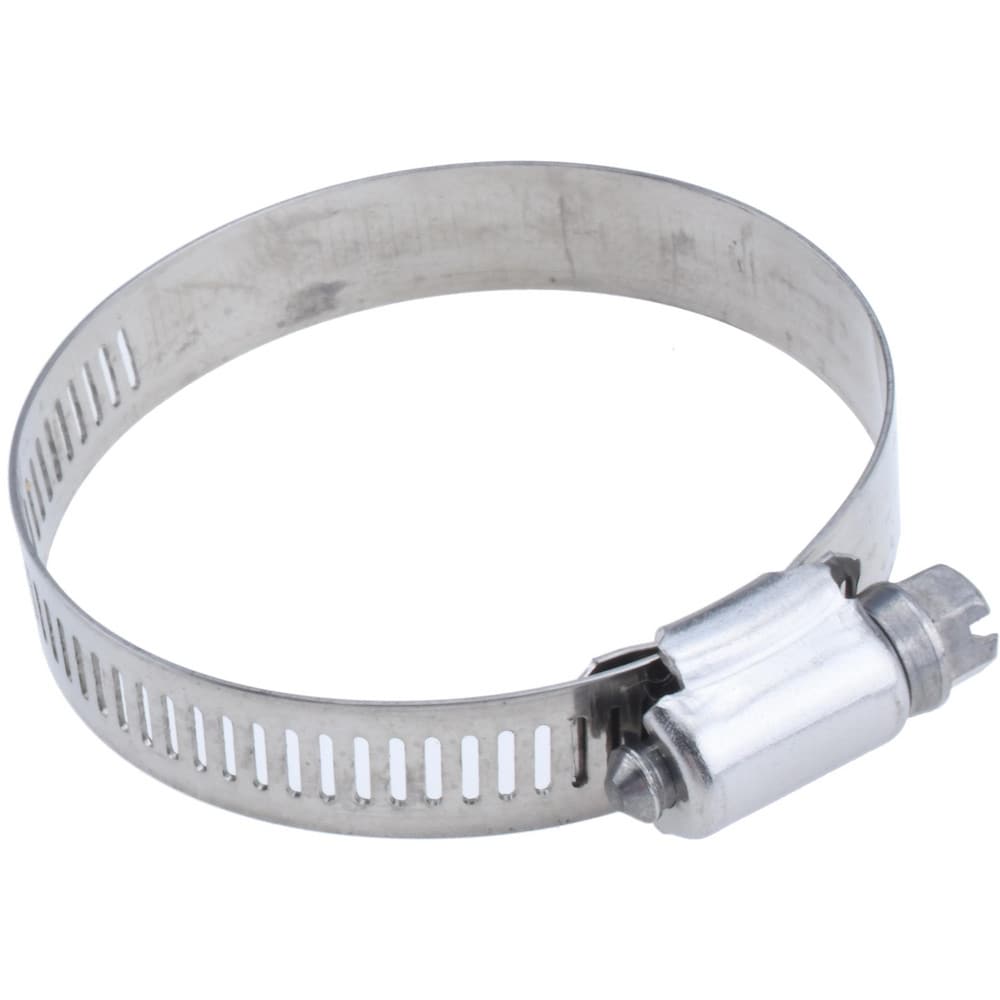 Worm Gear Clamp: SAE 32, 1-1/2 to 2-1/2" Dia, Stainless Steel Band