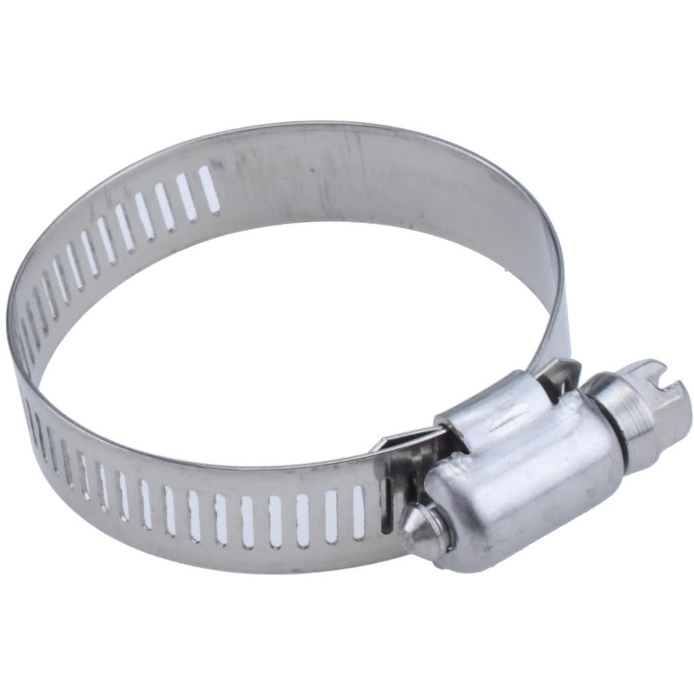 Worm Gear Clamp: SAE 24, 1 to 2" Dia, Stainless Steel Band