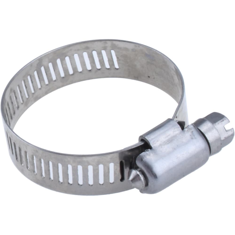 Worm Gear Clamp: SAE 20, 3/4 to 1-3/4" Dia, Stainless Steel Band