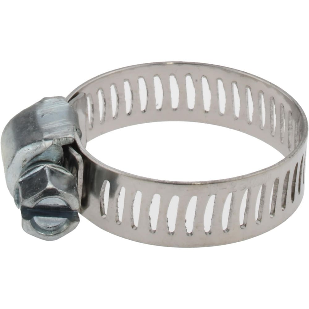 Worm Gear Clamp: SAE 8, 3/8 to 1" Dia, Stainless Steel & Carbon Steel Band