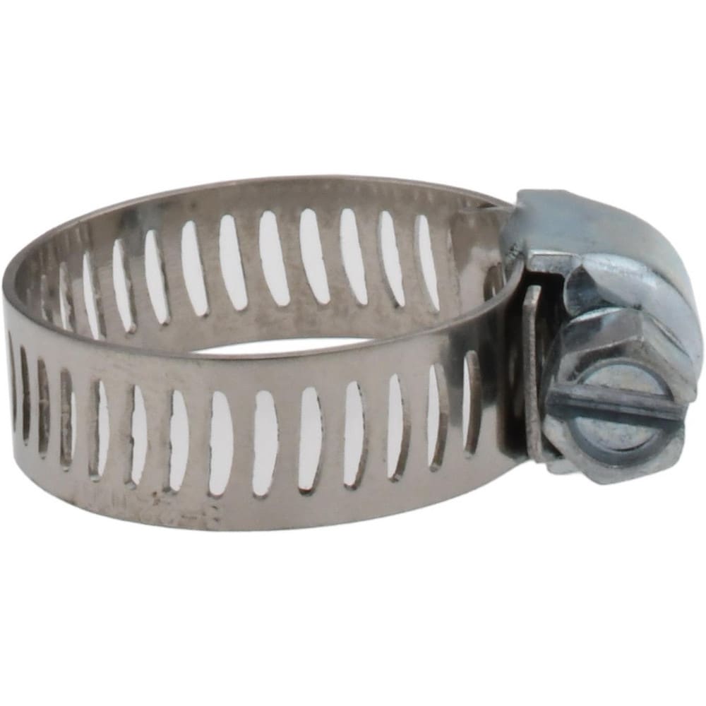 Worm Gear Clamp: SAE 6, 5/16 to 7/8" Dia, Stainless Steel & Carbon Steel Band