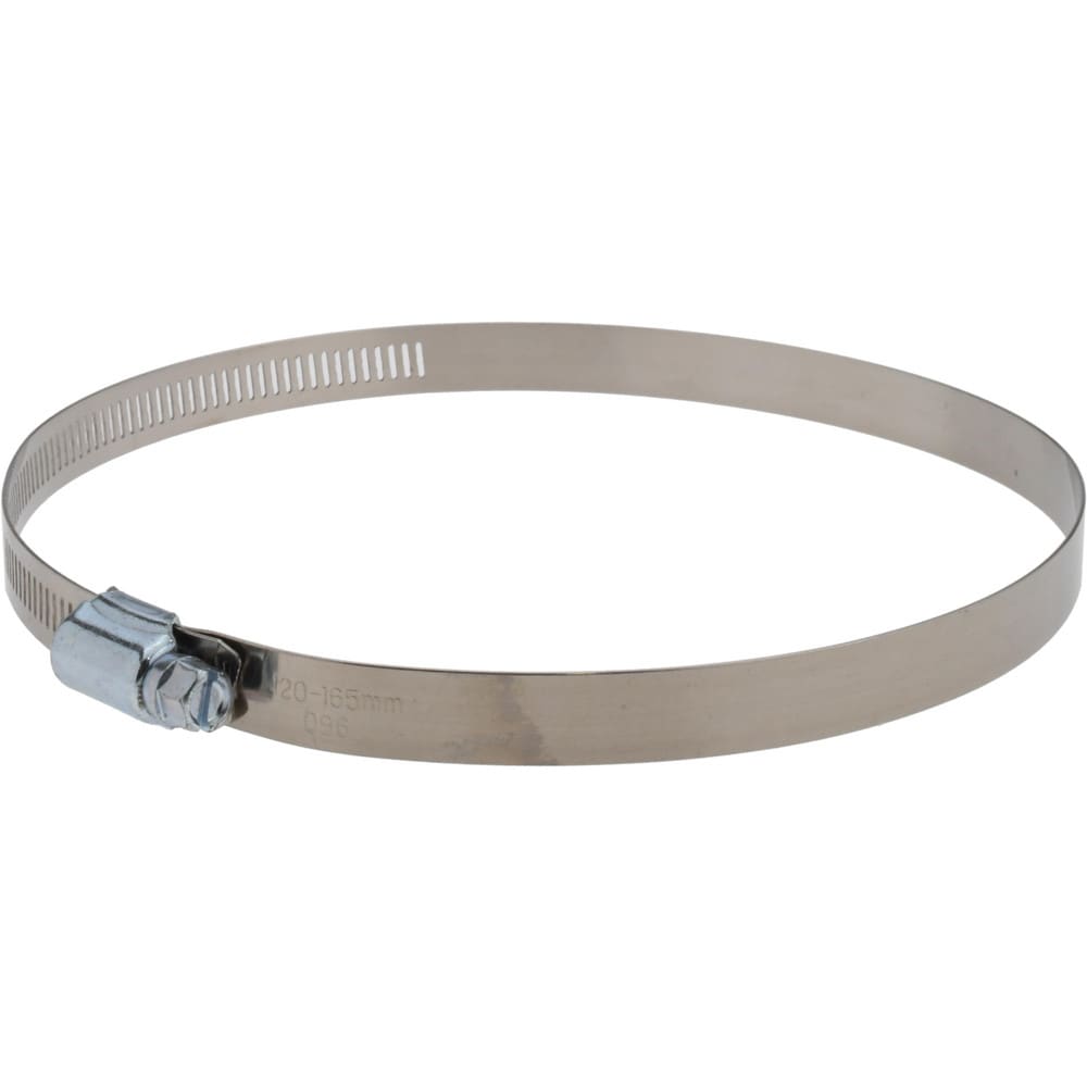 Worm Gear Clamp: SAE 96, 4-1/2 to 6-1/2" Dia, Stainless Steel & Carbon Steel Band